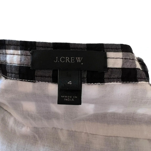 J. Crew Gingham Eyelet Embroidered Cotton Midi Dress Black White 4 Classic Chic - Picture 4 of 8